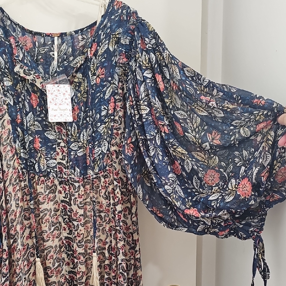 Free People Navy Floral Maxi Dress - Picture 4 of 5